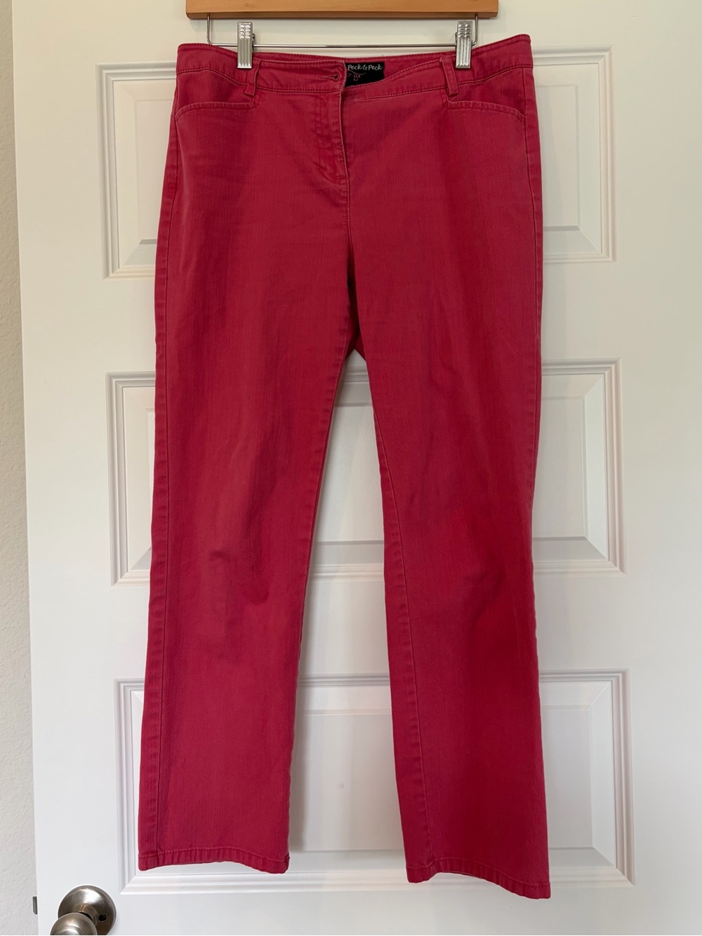 Peck & Peck Women's Pale Pink Straight-Leg Pants Size 6